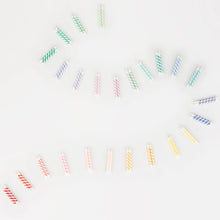Load image into Gallery viewer, Rainbow Striped Mini Candles (Pack 50)