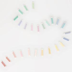 Rainbow Striped Mini Candles (Pack 50)