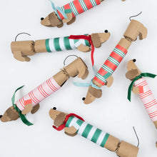 Load image into Gallery viewer, Christmas Crackers Festive Stripe Sausage Dog (Pack 6)