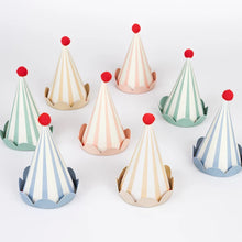 Load image into Gallery viewer, Meri Meri Striped Pastel Party Hats (Pack 8)