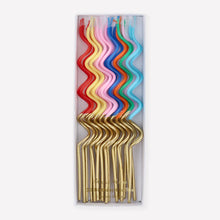 Load image into Gallery viewer, Meri Meri Gold Dipped Swirly Candles (Pack of 20)