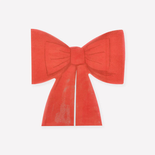 Red Bow Napkins (Pack 16)
