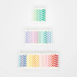 Rainbow Striped Mini Candles (Pack 50)