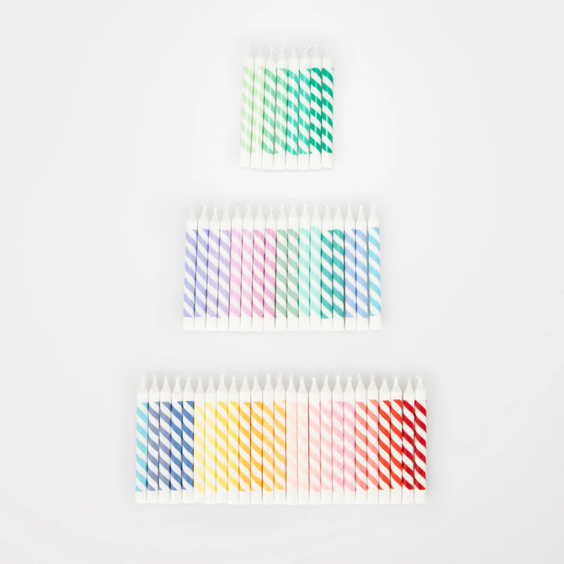 Rainbow Striped Mini Candles (Pack 50)