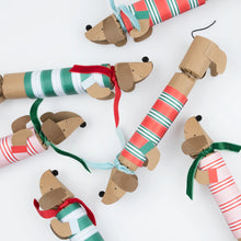 Load image into Gallery viewer, Christmas Crackers Festive Stripe Sausage Dog (Pack 6)