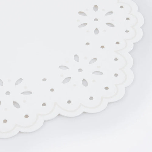 Broderie Anglaise Lace White Napkins (Pack 16)