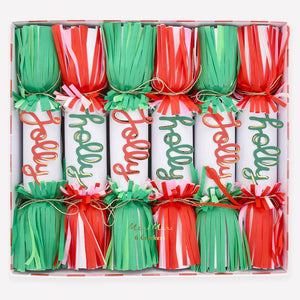Christmas Crackers Jolly Holly Fringe Crackers (Pack 6)