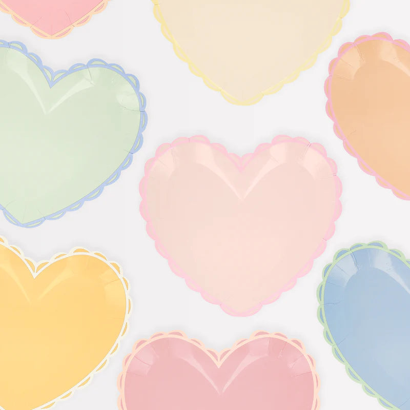 Pastel Heart Large Plates (Pack 8)