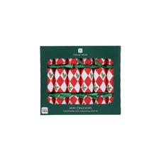 Load image into Gallery viewer, Mini Crackers - Holly Red &amp; White Harlequin (8 Pack)