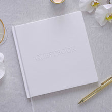 Load image into Gallery viewer, White Embossed Wedding Guest Book