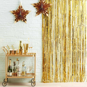 Hanging Curtain Background Metallic Gold