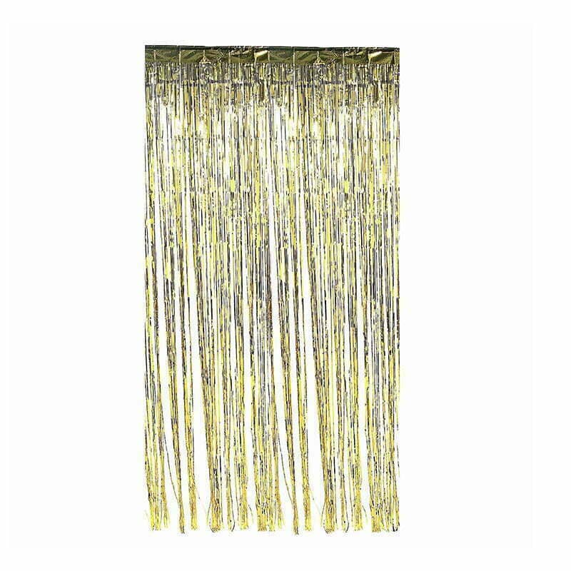 Hanging Curtain Background Metallic Gold