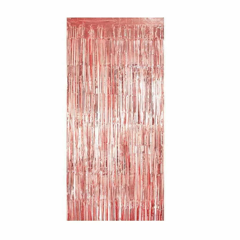 Hanging Curtain Background Metallic Rose Gold