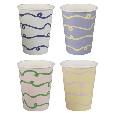 Wavy Pastel Party Cups (Pack 8)