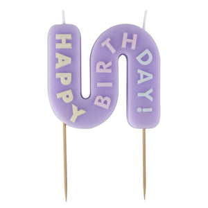 Wavy Pastel Happy Birthday Candle