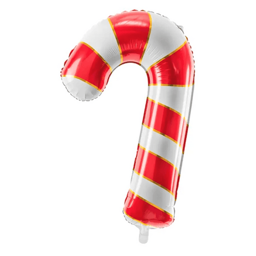 Red & White Stripe Candy Cane Foil Balloon