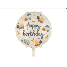 Load image into Gallery viewer, Happy Birthday Foil Balloon Construction Vehicles