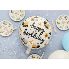 Load image into Gallery viewer, Happy Birthday Foil Balloon Construction Vehicles