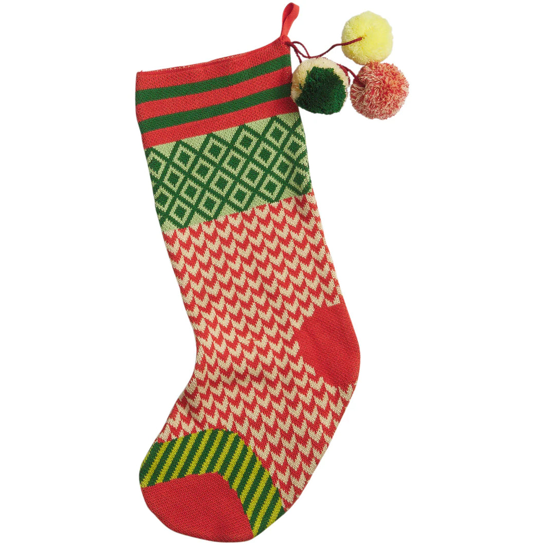 Sage X Clare Palmina Knitted Stocking - Crimson