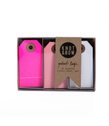 Knot & Bow Pink Mix Parcel Tags Trio