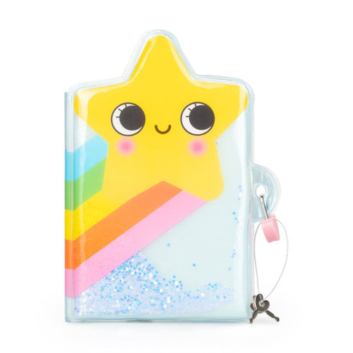 Star Rainbow Glitter Lockable Diary