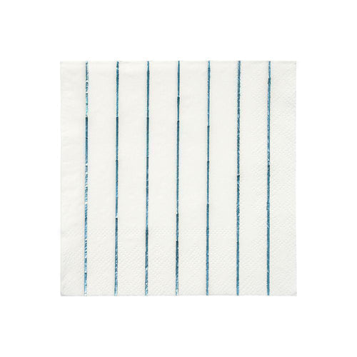 Holographic Blue Striped Napkins Small