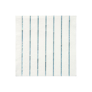 Holographic Blue Striped Napkins Small