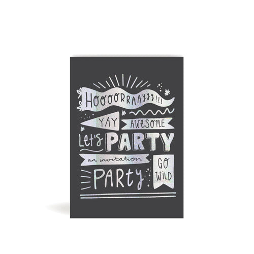 Silver Sparkle Party Invites (Pack 10)