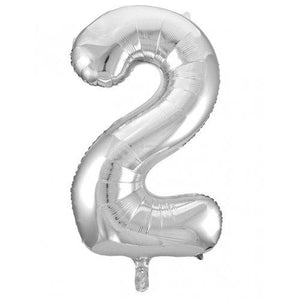 Silver Number Foil Balloon 86cm