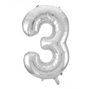 Silver Number Foil Balloon 86cm