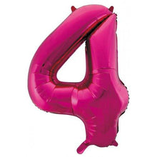 Load image into Gallery viewer, INFLATED Bright Pink Number Foil Balloon 86cm