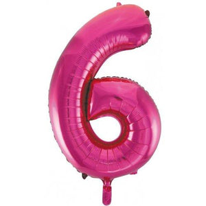 Bright Pink Number Foil Balloon 86cm