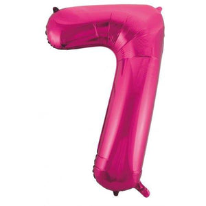 INFLATED Bright Pink Number Foil Balloon 86cm