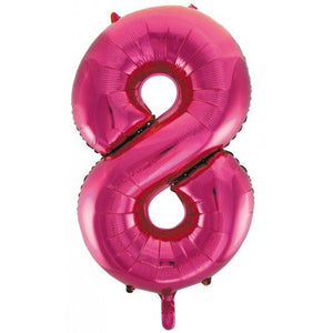 Bright Pink Number Foil Balloon 86cm