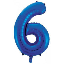 Load image into Gallery viewer, INFLATED Blue Number Foil Balloon 86cm