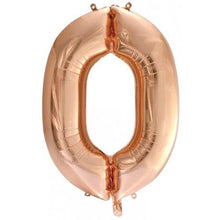 Load image into Gallery viewer, INFLATED Rose Gold Number Foil Balloon 86cm