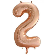 Load image into Gallery viewer, Rose Gold Number Foil Balloon 86cm