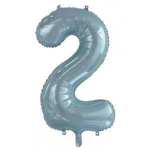 INFLATED Light Blue Number Foil Balloon 86cm