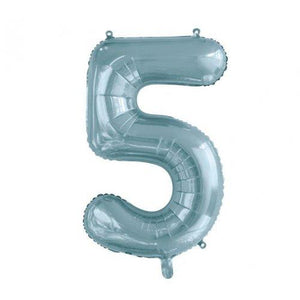 INFLATED Light Blue Number Foil Balloon 86cm
