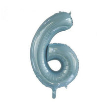 Load image into Gallery viewer, INFLATED Light Blue Number Foil Balloon 86cm