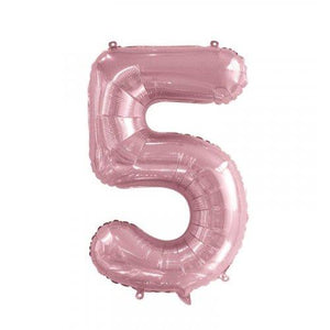 INFLATED Light Pink Number Foil Balloon 86cm