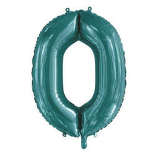 Load image into Gallery viewer, INFLATED Teal Number Foil Balloon 86cm