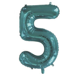 INFLATED Teal Number Foil Balloon 86cm
