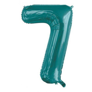 Teal Number Foil Balloon 86cm