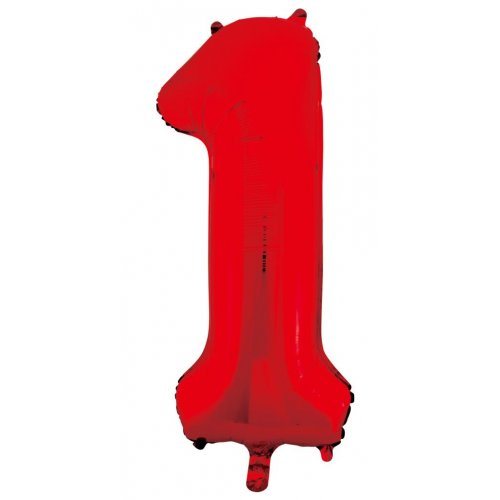 INFLATED Red Number Foil Balloon 86cm