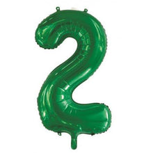 Load image into Gallery viewer, INFLATED Green Number Foil Balloon 86cm