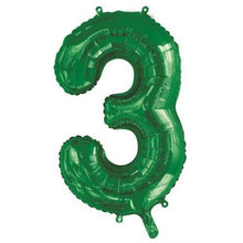 Load image into Gallery viewer, INFLATED Green Number Foil Balloon 86cm