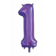 Load image into Gallery viewer, INFLATED Purple Number Foil Balloon 86cm