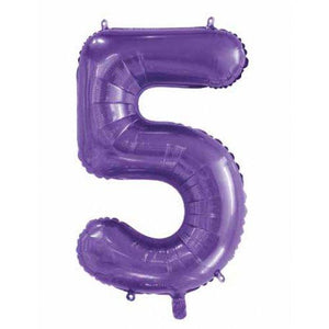 INFLATED Purple Number Foil Balloon 86cm