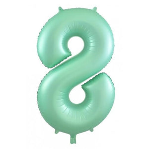 Matte Pastel Mint Number Foil Balloon 86cm